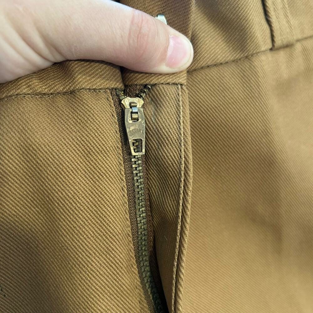 Vintage US Fish & Game Tan Pants Mens Sz 37x30 Pleated Straight Leg Uniform - Picture 6 of 15